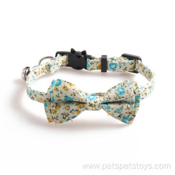 Luxury Cloth Floral Pet Cat Bow Tie Collar